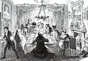 Cruikshank: A cartoon depicting the Christmas pudding
