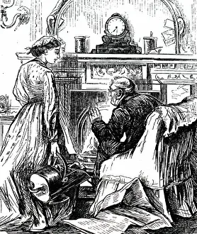 Wealthy: A cartoon depicting a maid with a coal scuttle