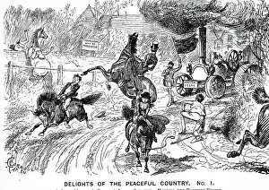 Traction: A cartoon depicting a man with a red flag in front