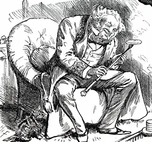 Toast: A cartoon depicting a man toasting muffins