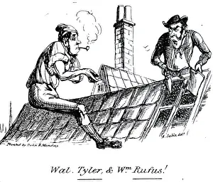 Mends: A cartoon depicting a workman smoking his pipe