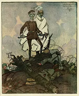 Gloomy: Cartoon, Whoever dies gets no dinner! WW1
