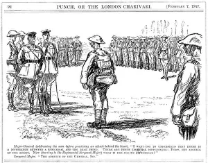 Absence: Cartoon, difference between rehearsal and real thing (WW1)