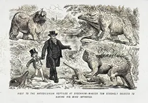Antediluvian: Cartoon, dinosaurs at Sydenham