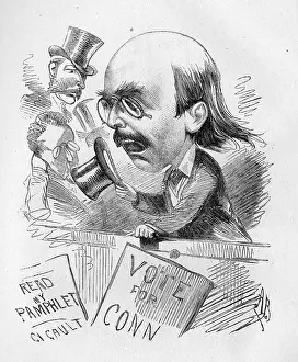 Campaigning: Cartoon of Dion Boucicault, Irish actor and playwright