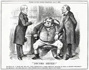 Rivalry: Cartoon, Doctors Differ! (Gladstone and Disraeli)