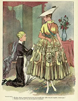 Exaggerated: Cartoon, Dress fitting, WW1