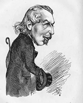 Panto: Cartoon of E L Blanchard, English writer