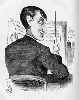 Solomon: Cartoon of Edward Solomon, conductor and composer