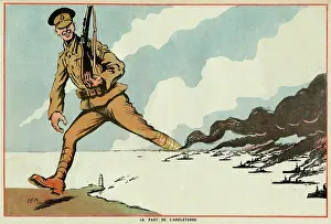 Striding: Cartoon, England's Share, WW1