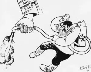 Bolshevism: Cartoon by Erik on the Anti-Comintern Pact, 1941