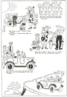 Extolling: Cartoon Extolling The Virtues Of Shell Fuels & Oils