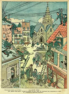 Ladders: Cartoon, The Fixed Line, WW1