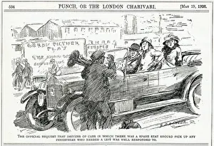 Commuting: Cartoon, General Strike of 1926: request for lift