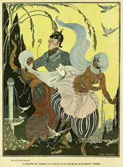 Veils: Cartoon, German relations with the Middle East, WW1
