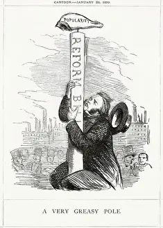 Efforts: Cartoon, A Very Greasy Pole (John Bright)