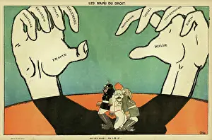 Cowering: Cartoon, The Hands with Right on their Side, WW1