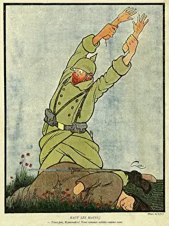 Mutilated: Cartoon, Hands Up! WW1