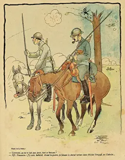 Explosions: Cartoon, Two Horses, WW1