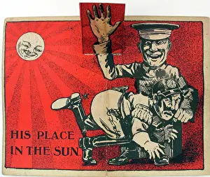 Spanking: Cartoon image of a Tommy spanking the Kaiser
