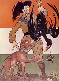 Spqr: Cartoon, Italian light infantryman with Austrian eagle, WW1