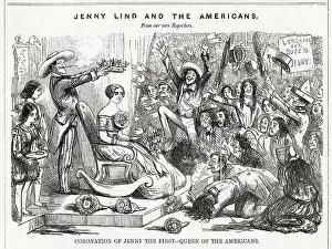 Lind: Cartoon, Jenny Lind and the Americans