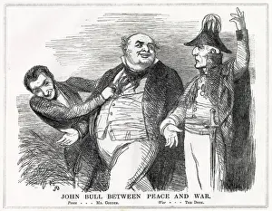 1761: Cartoon, John Bull Between Peace and War