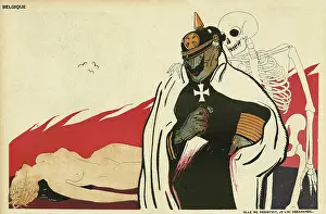 Resisted: Cartoon, Kaiser Wilhelm and a corpse, WW1