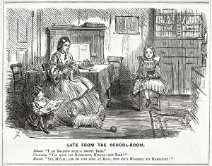 Governess: Cartoon, Late from School-Room 1860