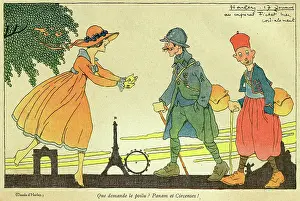 Triomphe: Cartoon, On leave in Paris, WW1
