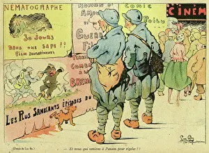 Urinating: Cartoon, On leave in Paris, WW1