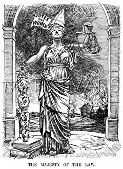 Disarmed: Cartoon, The Majesty of the Law (suffragism)