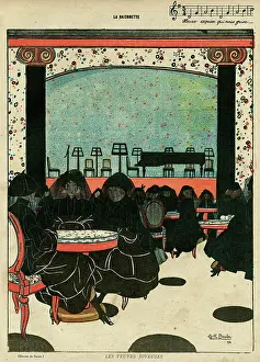 Lehar: Cartoon, The Merry Widows, WW1