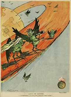 Discouraging: Cartoon, The opinion of Saturn, WW1