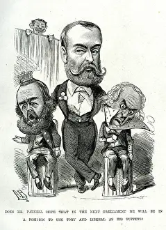 Entr: Cartoon, Parnell with Gladstone and Salisbury