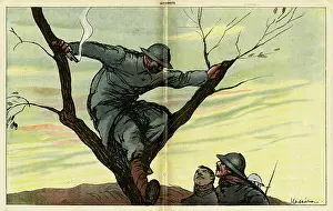 Joking: Cartoon, Playing a practical joke, WW1