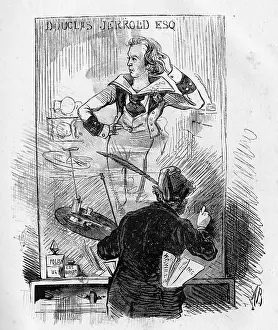 Easel: Cartoon, Portrait of Douglas Jerrold by W G Wills