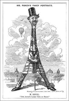 Sambourne: Cartoon portrait, M Eiffel (Eiffel Tower, Paris)