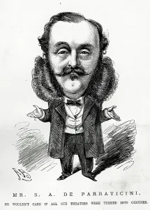 Entr: Cartoon portrait, Mrs A de Parravicini