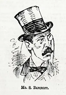 Cartoon portrait, Sir Squire Bancroft, actor-manager