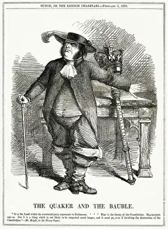 Opposing: Cartoon, The Quaker and the Bauble (John Bright)