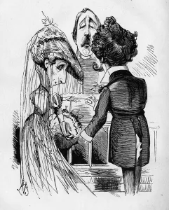Entracte: Cartoon, Sarah Bernhardt and Aristide Damala