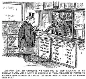 Promises: Cartoon, scene in a newsagent's