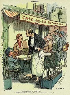 Restriction: Cartoon, Scene outside a cafe, WW1
