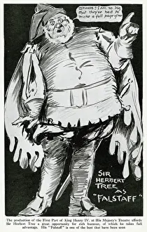 Falstaff: Cartoon, Sir Herbert Tree as Falstaff