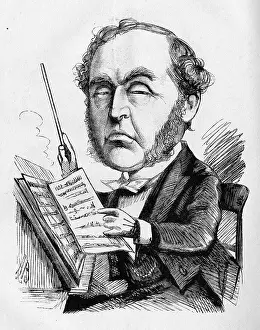 Entracte: Cartoon of Sir Michael Costa, conductor and composer