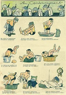 Wash: Cartoon, A soldier in his billet, WW1