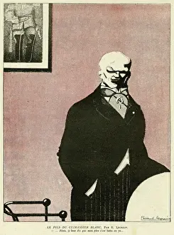 Imposing: Cartoon, The son of the white cuirassier, WW1