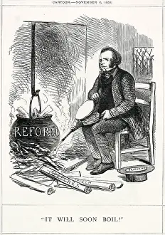 Efforts: Cartoon, It Will Soon Boil! (John Bright)