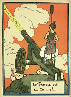 Humbert: Cartoon, The speech is in the cannon, WW1